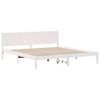 Berkfield Home White Pine Wood Bed Frame White Solid Pine wood 180 x 200 cm