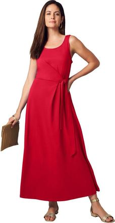 Jessica London Side Tie Maxi Dress in Vivid Red at Nordstrom, Size Medium
