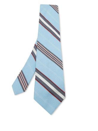 Valentino Garavani striped tie - men - Cotton/Silk - One Size - Blue