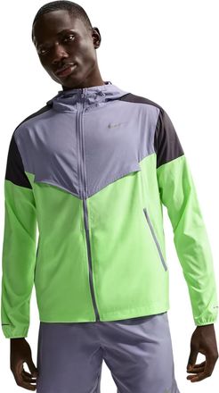 Nike Lichtgewicht Windrunner-jas voor heren (Paars/Zwart/Limoengroen)