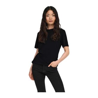 Only T-Shirts, female, Black, Size: XS Round Neck Short Sleeve T-shirt