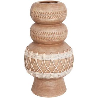 Beliani Beliani - Vaso di fiori Boho Magnesio Fioriera per interni e per esterni Marrone chiaro Almiros