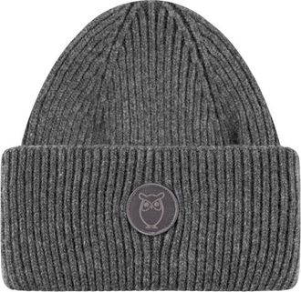 Knowledge Cotton Apparel Big Rib Beanie Mütze - Unisex | grau