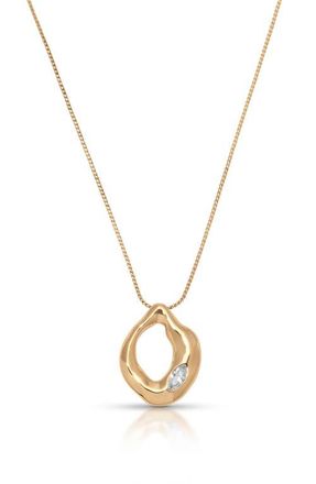 Ettika Molten Crystal Pendant Necklace in Gold at Nordstrom