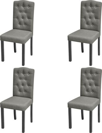 vidaXL Vidaxl - Sillas De Comedor Giratorias 4 Unidades Tela Gris