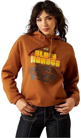 Ariat Essential Sendero Slow Horses Hoodie Womens Sweatshirt Glazed Ginger : 2XL, Cotton/Polyester