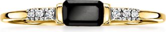 Ross-Simons Onyx Ring With Diamonds in 10kt Yellow Gold