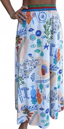 Oliphant Swing Maxi Skirt In Corfu Blue