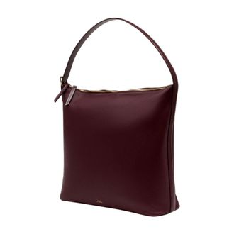 A.P.C. Womens Vera Maxi Shoulder Bag Burgundy Cowhide
