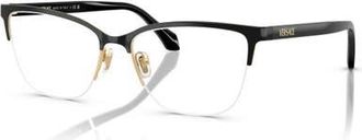 Versace 54mm Cat Eye optical glasses in Gold/black at Nordstrom