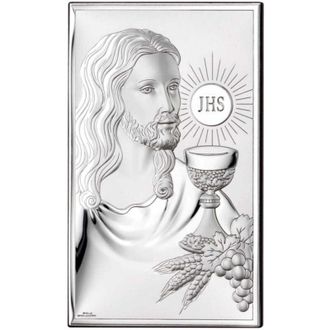 OEM L&aacute;mina De Comuni&oacute;n En Plata Se&ntilde;or Jes&uacute;s, Recuerdo De La Primera Comuni&oacute;n + Grabado Gratis 81287 6,5 X 11 Cm