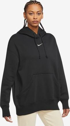 Nike Womens Phoenix Fleece OS Pullover Hoodie - Black/White Size XL