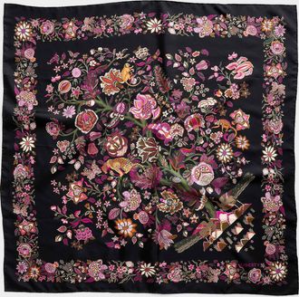 Liberty Womens Tree of life bright pure silk square scarf Made with Liberty Fabric