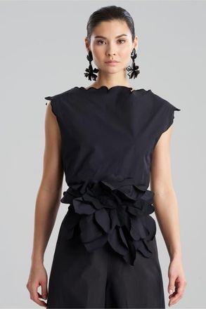 Natori TECH COTTON TAFFETA Obi Belt with Embroidery in Black at Nordstrom