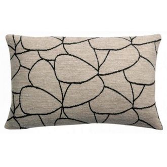 Vivaraise Coj&iacute;n en mezcla de algod&oacute;n blanco/negro 40x65 cm