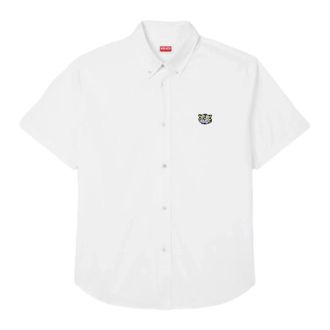 Kenzo Short Sleeve Shirts, male, White, Size: 2XL Wild Tiger Short Sleeve Shirt