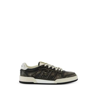 Fendi Distressed-effect FF Logo Sneakers