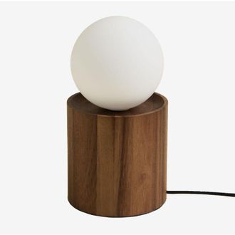 Sklum Lampada da tavolo con base cilindrica in legno di acacia Freidy Sklum