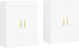 vidaXL Wall Mounted Cabinets 2 pcs White Engineered Wood Vidaxl