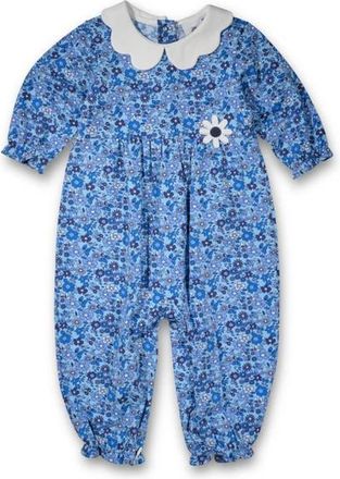 Florence Eiseman Floral Knit Longall With Flower in Blue Floral Print at Nordstrom, Size 24M