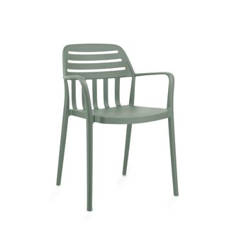 Koketto Home Silla apilable en polipropileno menta con reposabrazos
