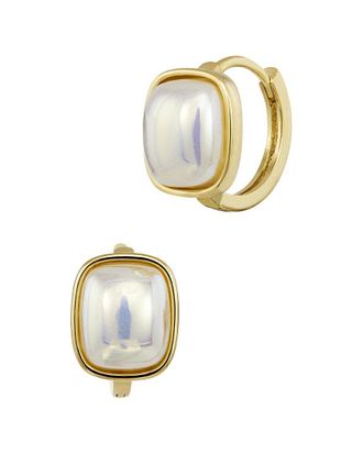 Savvy Cie Jewels 18K Plated 9-11Mm Pearl Huggies Earrings