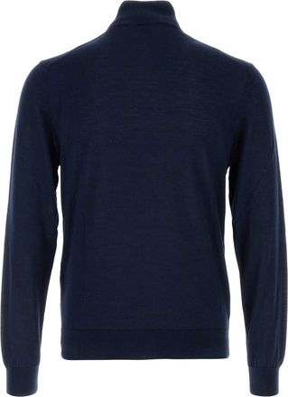 Etro Mens Navy Blue Wool Blend Sweater B0324 Exterior: Silk Maglieria