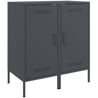 vidaXL Aparadores 2 Unidades Acero Gris Antracita 36x39x79 Cm Vidaxl