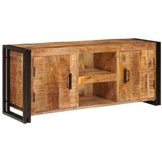 vidaXL Vidaxl - Gabinete De Tv Marr&oacute;n Madera De Mango S&oacute;lida Y &Aacute;spera