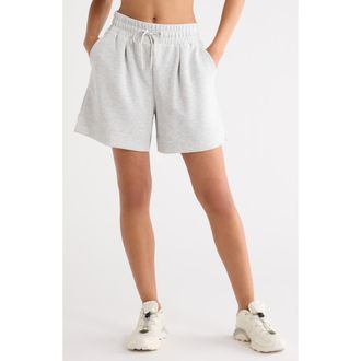 Zella Soft Luxe High Waist Knit Shorts in Grey Light Heather at Nordstrom, Size X-Large