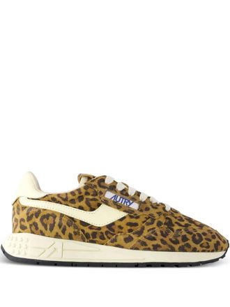 Autry Reelwind Low sneakers met luipaardprint - Bruin