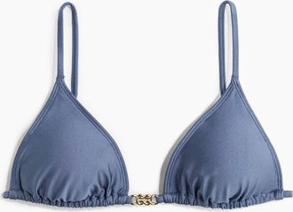H&M Wattiertes Triangel-Bikinitop - Blue