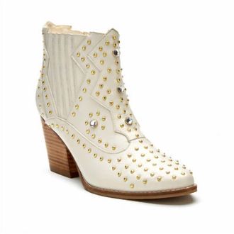 Matisse Footwear Womens Studded Western Bootie In Cream