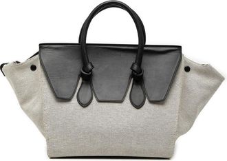 Celine Pre-owned Celine Small Bicolor Canvas and Calfskin Tie Knot Handbag Ladies 2RQI6OGMB8P8GQCS