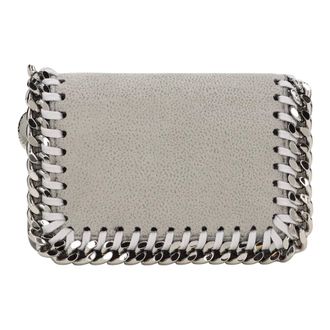 Stella McCartney Accessoires, Dames, Grijs, ONE Size, Polyester, Small Flap Falabella Wallet