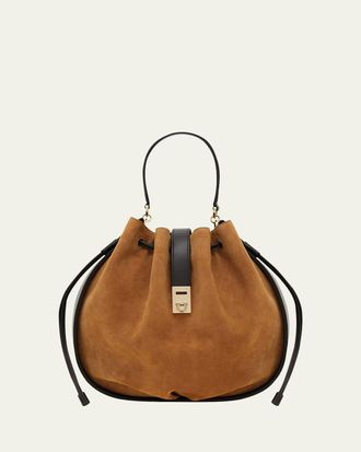 Ferragamo Hug Suede & Leather Bucket Bag