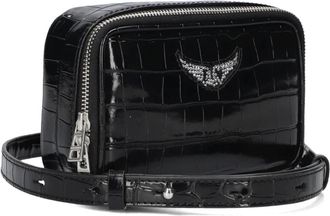 Zadig&Voltaire Tassen, Dames, Zwart, ONE Size, Leer, Stijlvolle Schoudertas