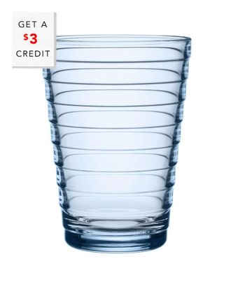 iittala Aalto Set Of Two 11Oz Aqua Aino Tumblers With $3 Credit