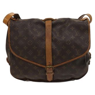 Louis Vuitton Saumur Monogram Canvas Brown Canvas Handbag (Pre-Owned)