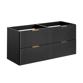 Petits Meubles Mueble bajo lavabo 120cm tableros de melamina y mdf negro mate