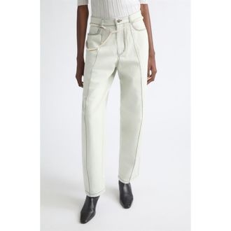 Nackiy&eacute; Borrowed Wide Leg Jeans in Ice at Nordstrom, Size 42