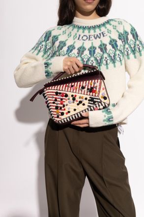 Loewe Puzzle Dotted Small Handheld Bag, Womens, Multicolour