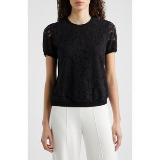 Tahari by ASL Lace Front Sweater in Black at Nordstrom, Size X-Large