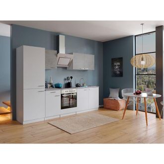 Respekta Cucina Cucinino Blocco Cucina Cucina componibile Cemento Bianco Malia 270 cm Respecta