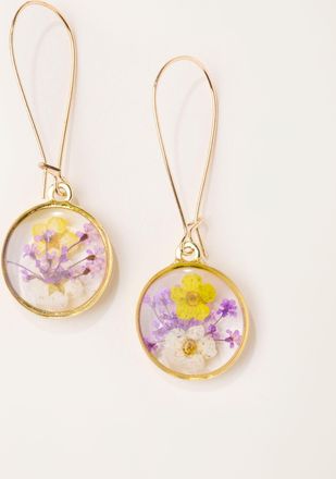 Fat Face FatFace Gold Tone Pressed Flower Earrings