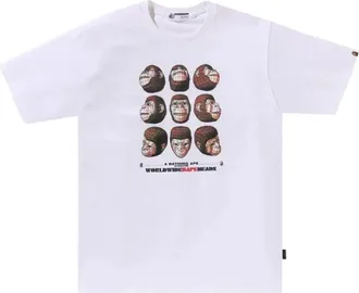 A Bathing Ape Polygon Ape Head Tee White 1K70-109-006-WHITE