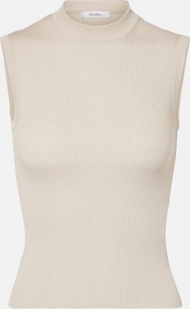 Max Mara Top in maglia di cotone e seta a coste