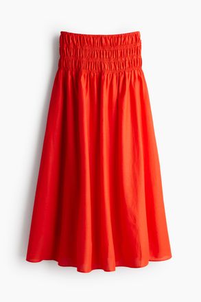 H&M Jupe mit gesmoktem Bund - Knallrot