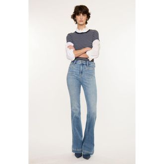 Kancan Rachel High Rise Flare Jeans in Medium Wash at Nordstrom, Size 27
