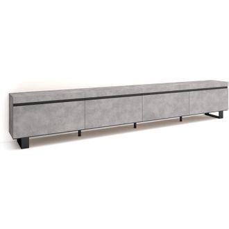 Skraut Home Skraut Home - Mueble Tv, Televisi&oacute;n, Muebles De Sal&oacute;n, Almacenaje, 320x57x35 Cm, Para Tv Gran Formato, Dise&ntilde;o Industrial, Estilo Moderno, Gris Cemento
